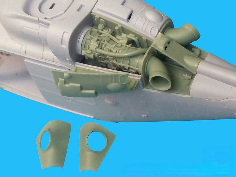 Model Kit Lynx - レトロなキャストレジンフィギュアアセンブリ,1/48スケール,航空機変換部品,塗装されていないlynx ah-7エンジン