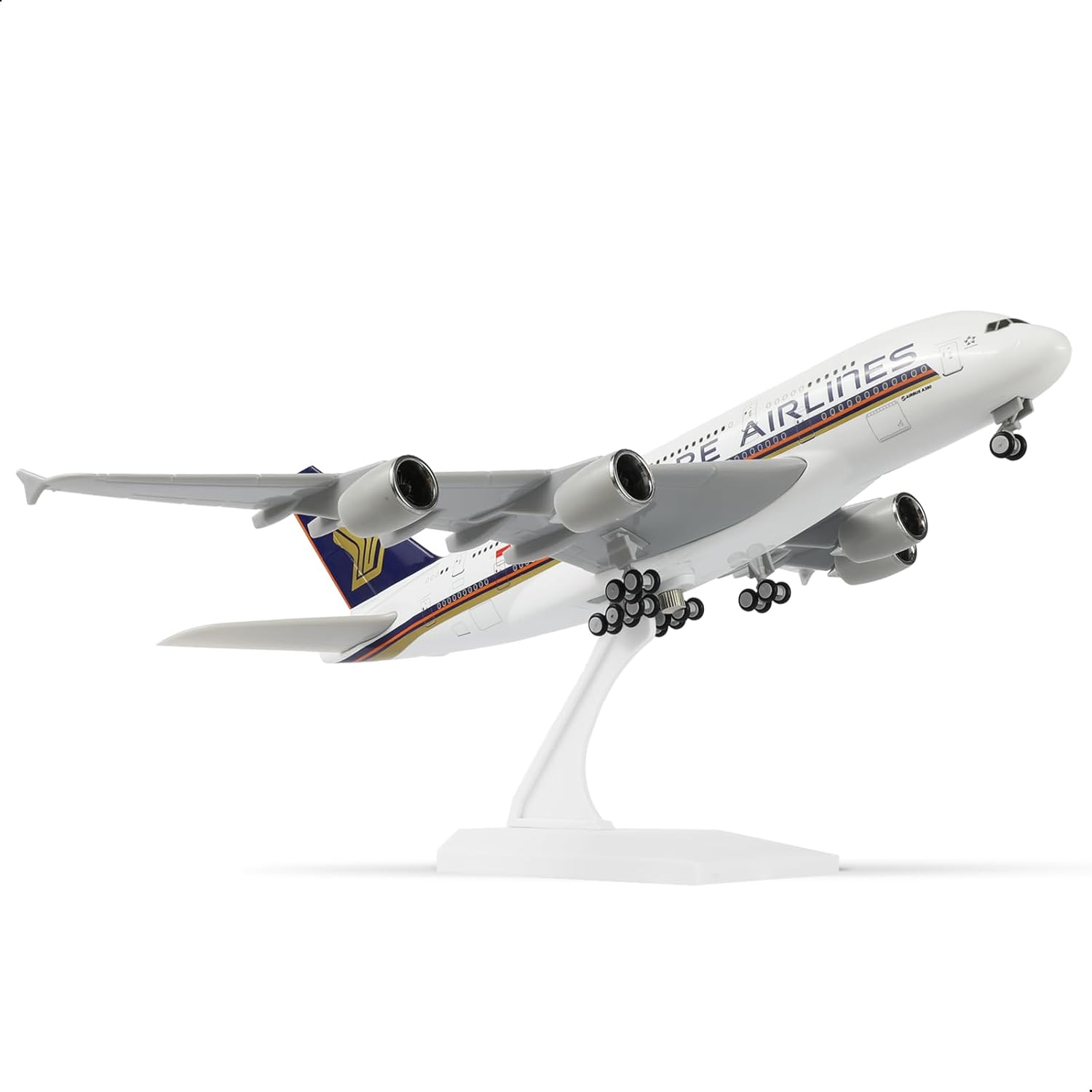 Model Kit Singapore - 1/240 シンガポール A380 飛行機モデルキット ディスプレイスタンド付き 大人の誕生日、祝日、ビジネス航空ギフトやコレクションに最適