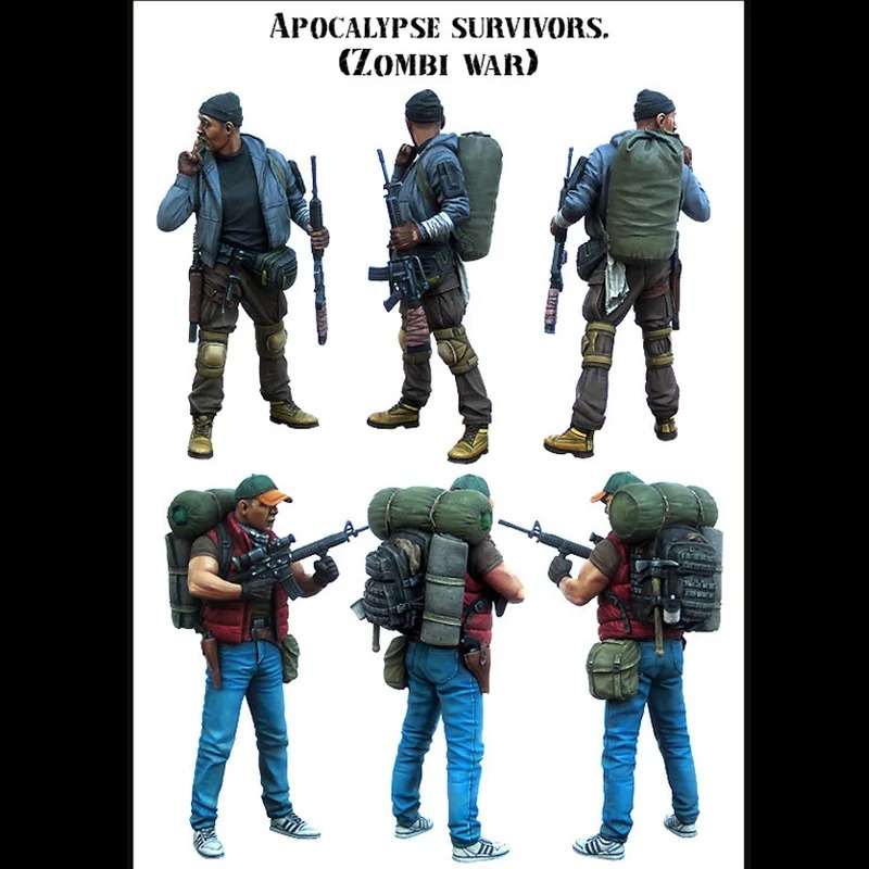Model Kit Zombie - 1/35 ダイキャスト樹脂フィギュアモデル構築キット黙示録サバイバーゾンビ戦争未組立および未塗装ジオラマおもちゃ