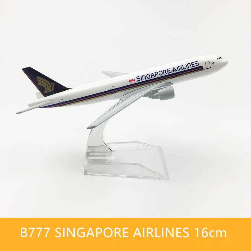 Model Kit Singapore - 16cm 1/400スケール シンガポールB777金属製ミニチュア飛行機モデルキット（スタンド付き） 航空愛好家へのギフトまたはコレクションディスプレイに