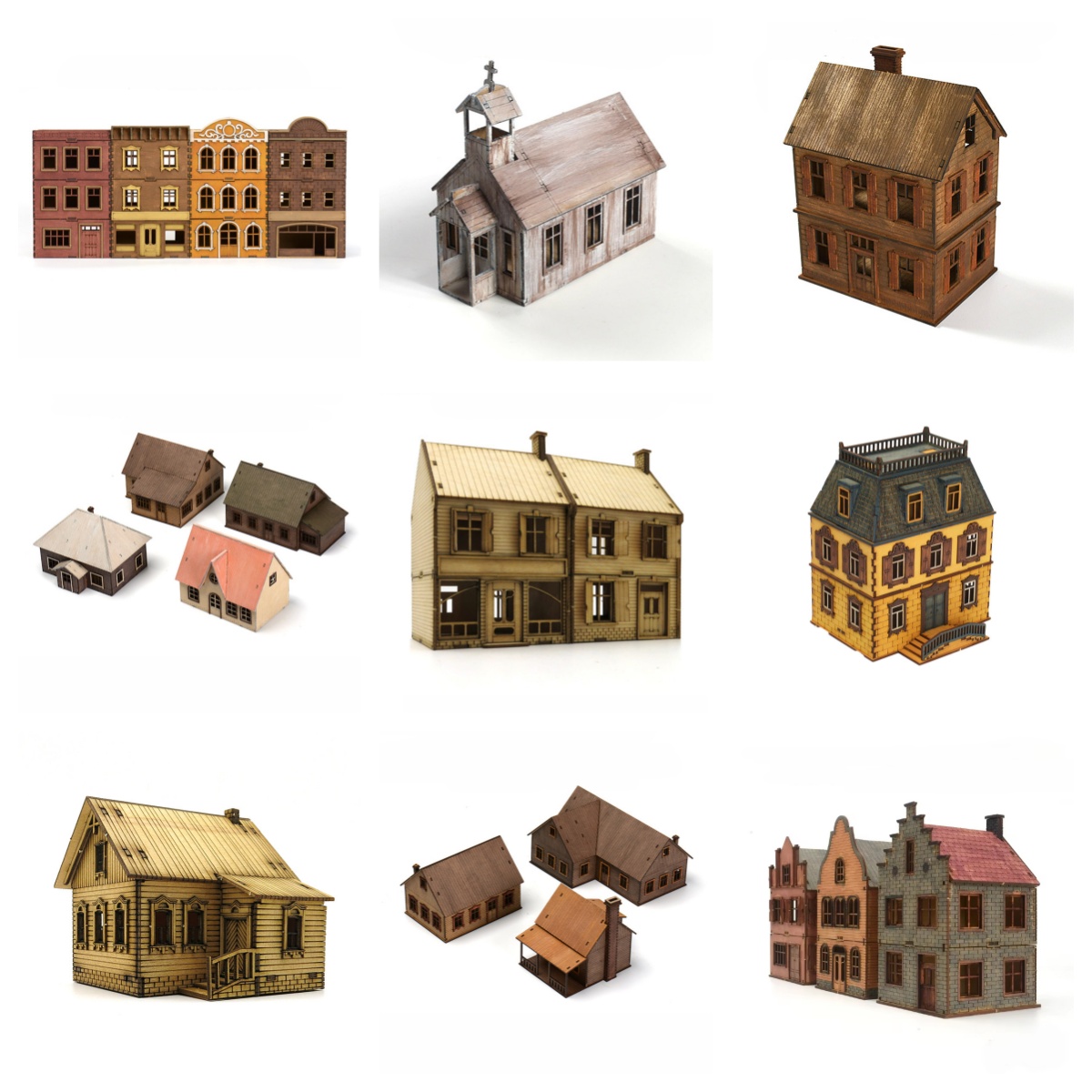 Model Kit Instructions - 1/72 木製組み立てハウス ヨーロッパ建築 ロウハウス 店舗 教会
