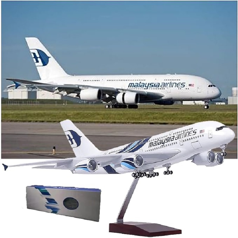 Model Kit Ixchel - 1:160 スケールマレーシア航空 A380 金属飛行機モデルダイキャスト樹脂シミュレーションキットコレクターとギフト用