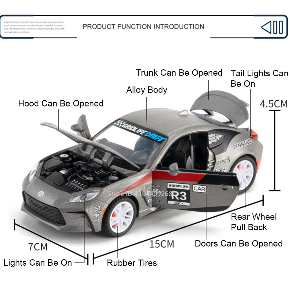 子供用ミニチュアスポーツカーモデルおもちゃ、金属製ダイキャス - Model Kit Ae86 のレビューと価格