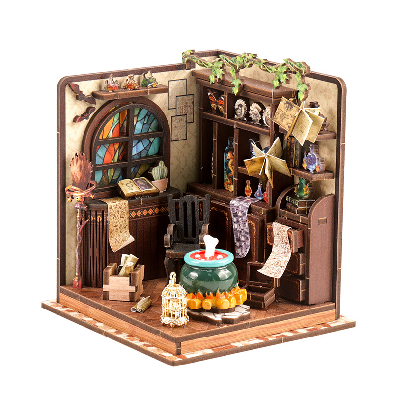 DIY木製ミニチュアモデルキット魔法のポーションワークショッ - Model Kit Instructions のレビューと価格