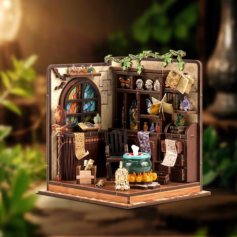 DIY木製ミニチュアモデルキット魔法のポーションワークショッ - Model Kit Instructions のレビューと価格